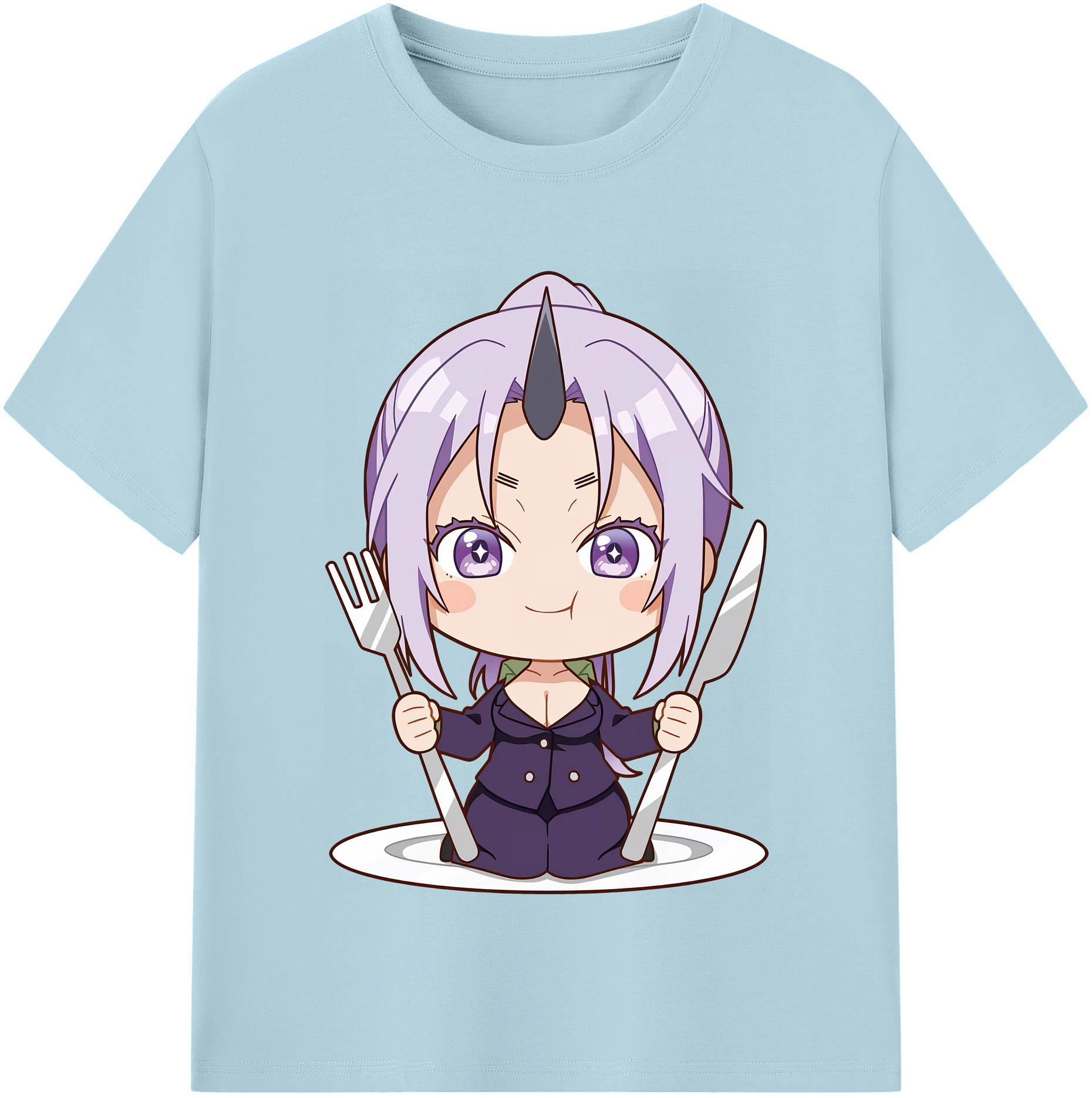 （画像用） 転スラ Regarding Reincarnated to Slime 綿100％半袖Tシャツ（フロントプリント）
